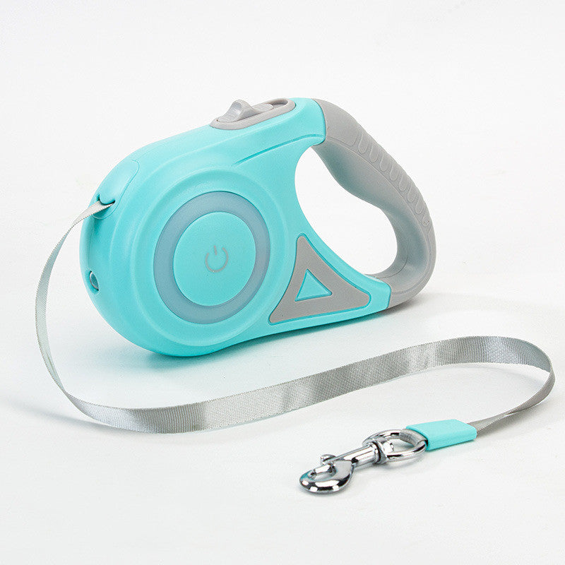 "Correa Retráctil Automática con Luz LED + Collar | Perros y Gatos Pequeños Medianos"
