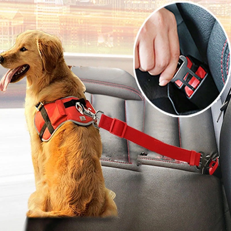 Cinturón de Seguridad Ajustable para Mascotas Perros y Gatos