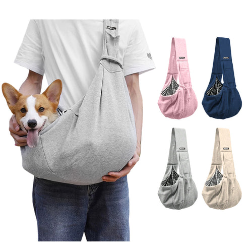 Bolsa Bandolera de Algodón Cómoda para Mascotas – Bolso de Hombro para Viajes al Aire Libre, Portátil para Gatos y Cachorros