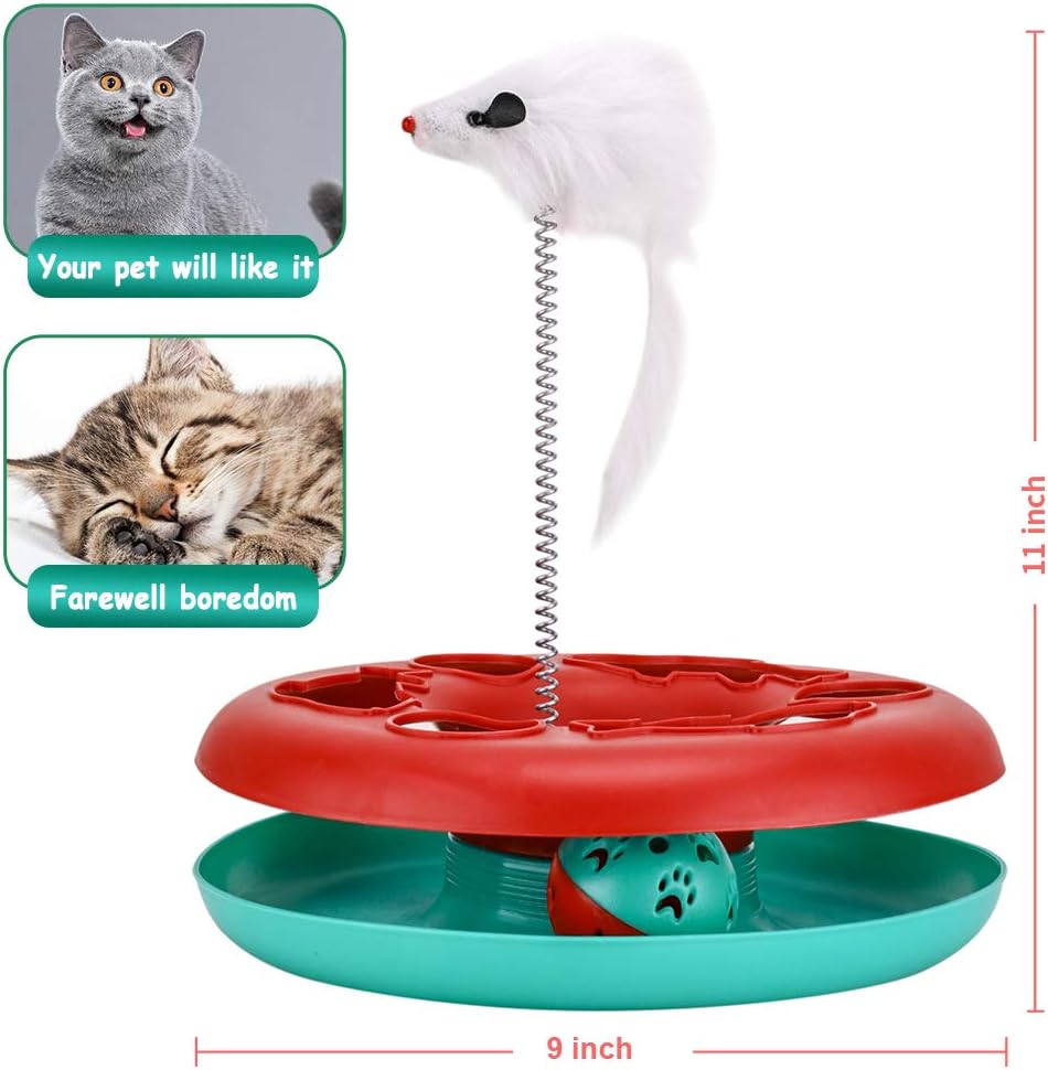 Juguete interactivo con pistas giratorias para gato