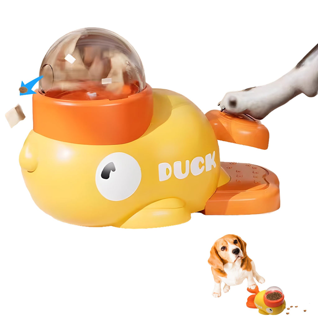 Comedero puzzle interactivo diseno pato para perros