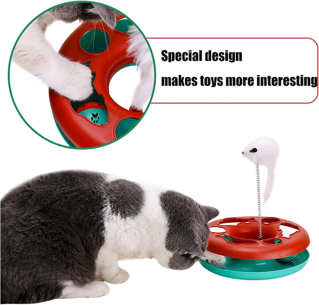 Juguete interactivo con pistas giratorias para gato