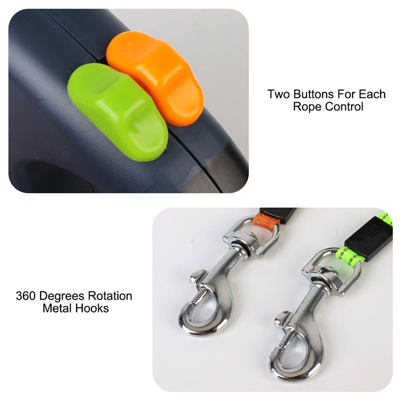 Correa retractil reflectante 360° para perros pequenos