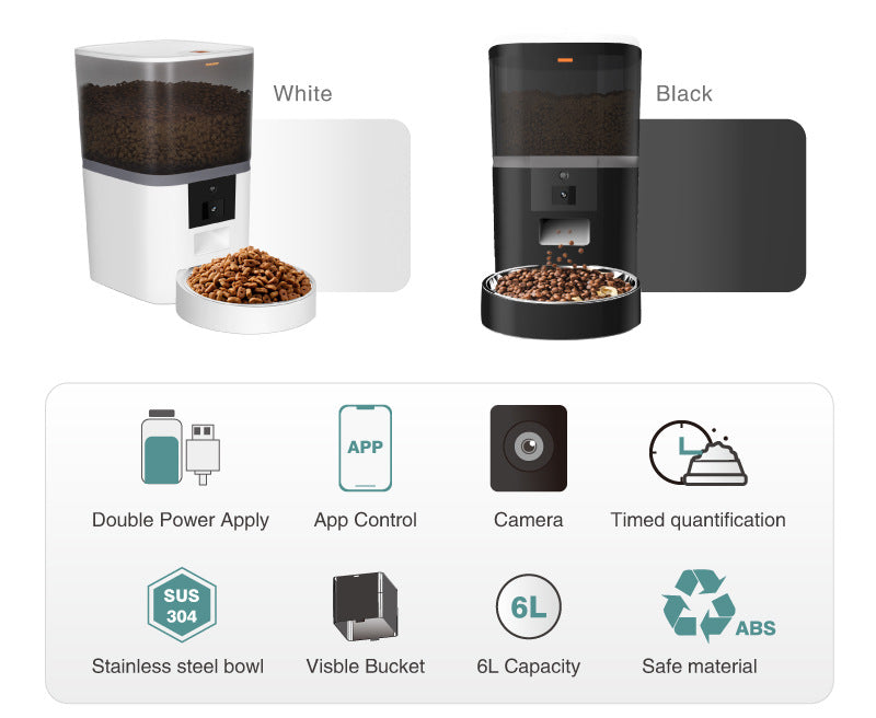 Comedero Automático para Mascotas con Cámara de Vídeo y Rendimiento Ajustable
