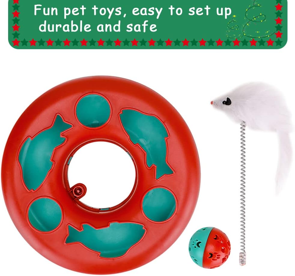 Juguete interactivo con pistas giratorias para gato