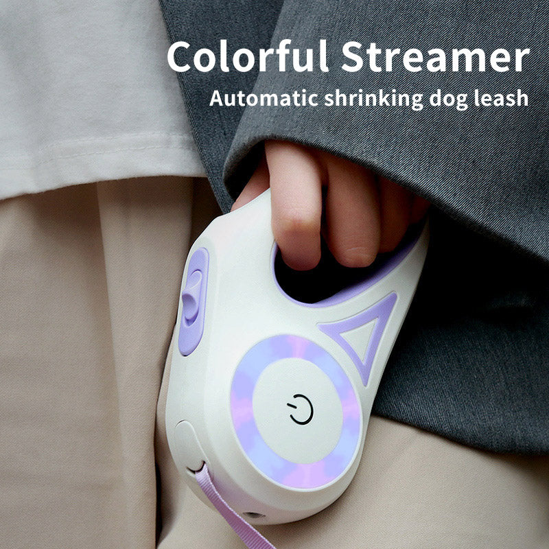 "Correa Retráctil Automática con Luz LED + Collar | Perros y Gatos Pequeños Medianos"