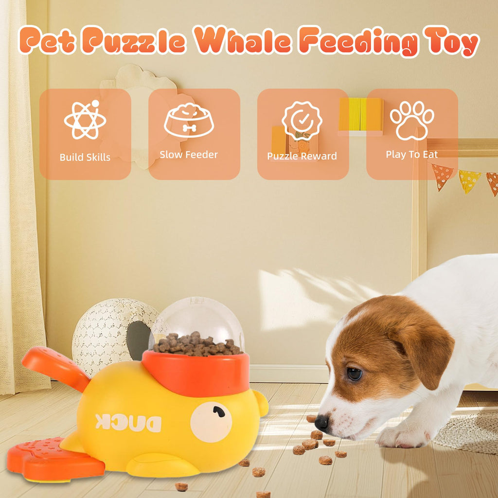 Comedero puzzle interactivo diseno pato para perros