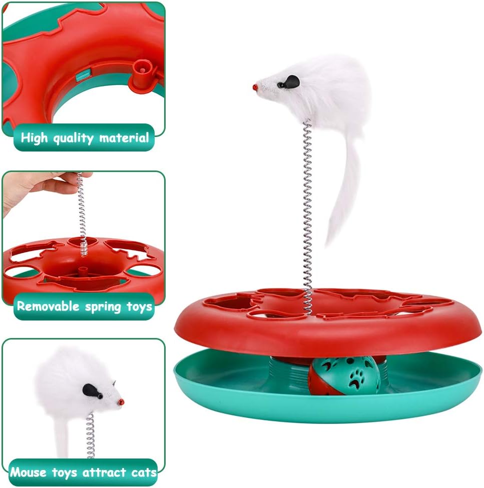 Juguete interactivo con pistas giratorias para gato
