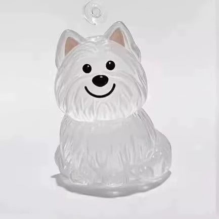 Llavero transparente con bola de pelo de mascota