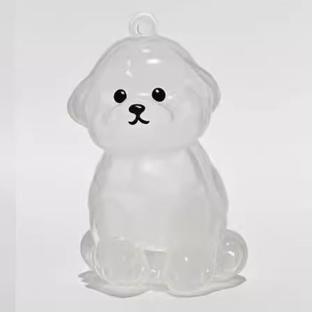 Llavero transparente con bola de pelo de mascota