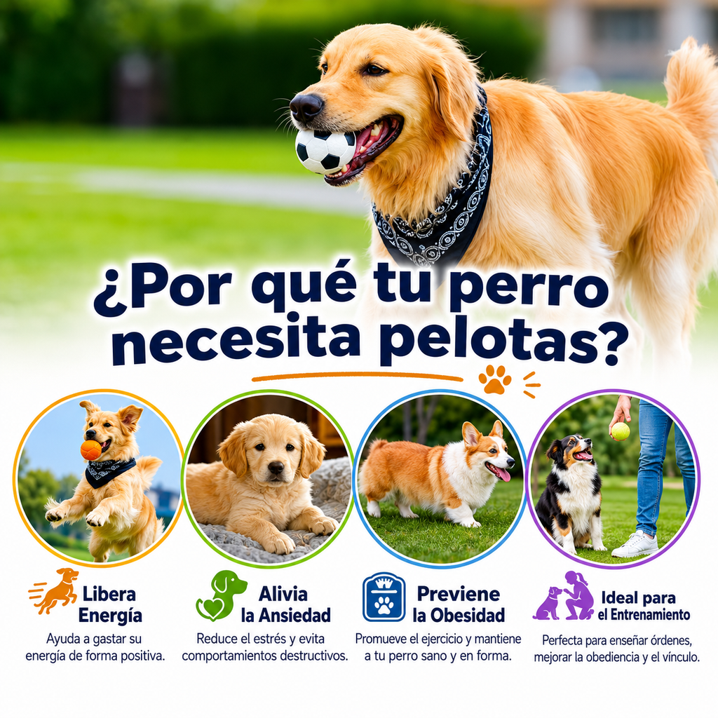 Pelotas para Perros de Goma Dura – Juguete Resistente para Morder, Entrenamiento y Juego | Pack 12 uds
